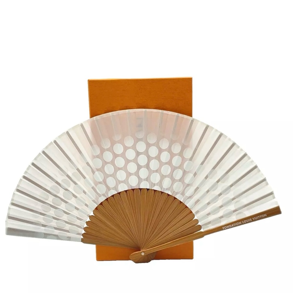 Louis Vuitton White and Brown Fan